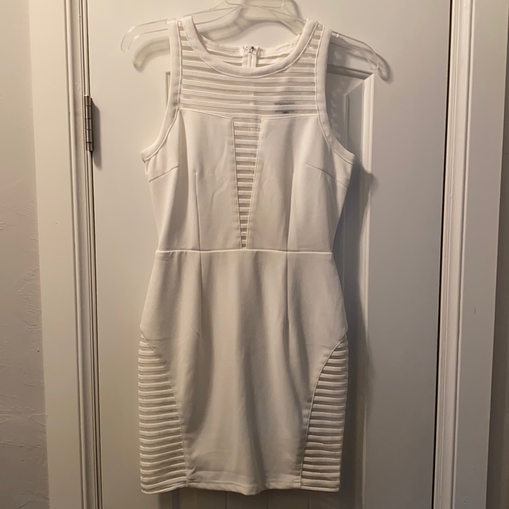 Tobi Small White Mesh Cutout Dress. Perfect for a bride to be or a night out